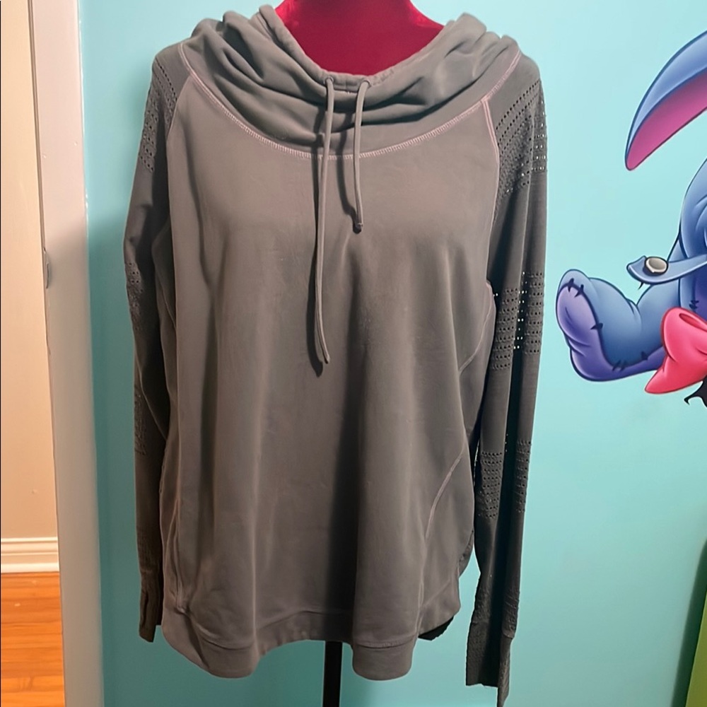 Faded Olive Green Oversized Long Sleeve Hoodie